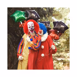 Halloween Mask Horror Latex Clown Face Cover Halloween Cosplay Party Adult - Red