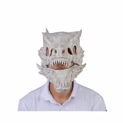 Halloween Latex Mask Simulation Dragon-bone Mask Head Set Dinosaur Latex - White
