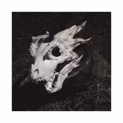 Halloween Latex Mask Simulation Dragon-bone Mask Head Set Dinosaur Latex - White