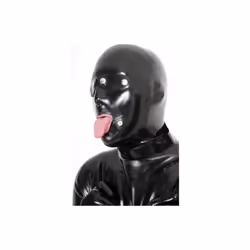 100% Gummi Rubber Mask latex Black sexy headgear cosplay party xs-xxl - Black