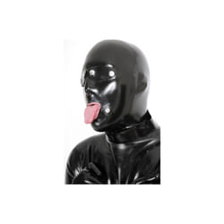 100% Gummi Rubber Mask latex Black sexy headgear cosplay party xs-xxl - Black