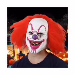 Cosplay Halloween Face Cover Clown Face Cover Halloween Party Red Eye - Red