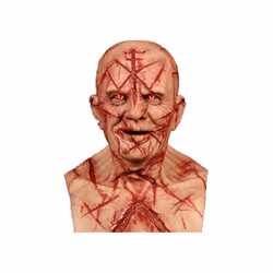 New Bald Blood Scar Mask Horror Bloody Headgear 3d Realistic Human Face - MR