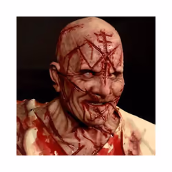 New Bald Blood Scar Mask Horror Bloody Headgear 3d Realistic Human Face - MR