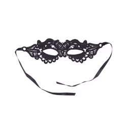 Women Hollow Lace Masquerade Face Mask Princess Prom Party Props Costume - Black