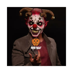 Horror Halloween Clown Mask Scary Cosplay Full Face Latex Mask with Bells - A