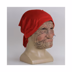 Smoke Grandma Realistic Old Women Face Mask Halloween Horrible Latex Mask - A
