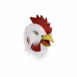 Rooster Mask Chicken Mask Halloween Novelty Costume Party Latex Animal - White