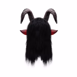 Horror Halloween Mask Demon Antelope Latex Mask Anonymous Mask Cosplay - Black