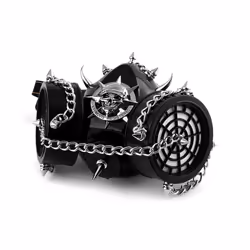 Skull Rocker Black Gothic Steampunk Gas Mask with Goggles Cosplay Props - just mask