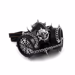 Skull Rocker Black Gothic Steampunk Gas Mask with Goggles Cosplay Props - just mask