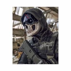 Game Bloody Warrior Skull Mask Halloween Horror Skull Mask Festival Adult - A