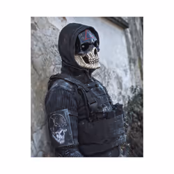Game Bloody Warrior Skull Mask Halloween Horror Skull Mask Festival Adult - A