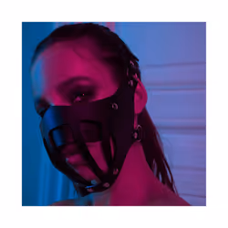 Sexy Leather Mask Half Face Bondage Cage Masks Sex Toys Halloween Punk - EM-028