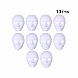 10Pc Safe Cosplay Accessory DIY Costumes Blank Masks Ghost Masquerade - 10pcs