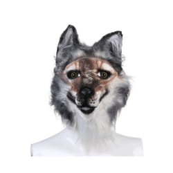 Wolf Cosplay Mask Halloween Party Scary Head Cover Halloween Carnival - Beige