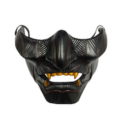 Ghost of Tsushima Mask Jin Sakai Cosplay Half Face Samurai Warrior Face - Black