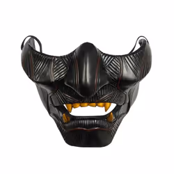 Ghost of Tsushima Mask Jin Sakai Cosplay Half Face Samurai Warrior Face - Black