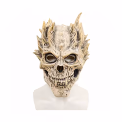 Halloween Skeleton Warrior Death Skull Horror Mask Warrior Death Demon - White