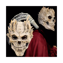 Halloween Skeleton Warrior Death Skull Horror Mask Warrior Death Demon - White