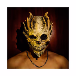 Halloween Skeleton Warrior Death Skull Horror Mask Warrior Death Demon - White
