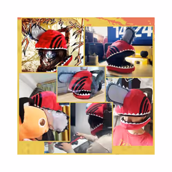 Anime Chainsaw Man Denji Pochita Cosplay Headgear Helmet Mask Plush Doll - Helmet