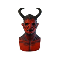 Horror Devil Latex Mask Belial Cosplay Hellfire Beast Horns Demon Helmet - A
