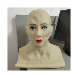 Long Style Bald Woman Mask Halloween Masquerade Party Realistic Latex - Mask