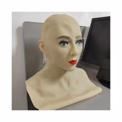 Long Style Bald Woman Mask Halloween Masquerade Party Realistic Latex - Mask