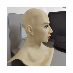 Long Style Bald Woman Mask Halloween Masquerade Party Realistic Latex - Mask