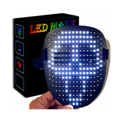 LED Mask Full Color with Gesture Sensing RGB Glowing Mask for Halloween - multi