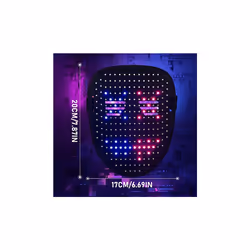 LED Mask Full Color with Gesture Sensing RGB Glowing Mask for Halloween - multi