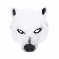 Half Face Bear Cosplay Mask, Polar Bear Costume Carnival Masquerade Halloween - HN16038B