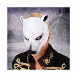 Half Face Bear Cosplay Mask, Polar Bear Costume Carnival Masquerade Halloween - HN16038B
