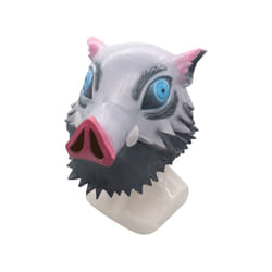 Anime Demon Slayer Kimetsu No Yaiba Mask Hashibira Inosuke Cosplay Costume - Black