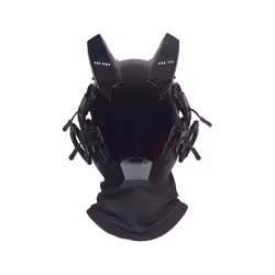 Cyberpunk Mask Helmet Cosplay PROJECT Black Horns Masks CyberDemon Retaliation - Black