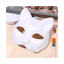 Masks Cat Mask Masquerade Diy White Blank Face Cosplay Halloween Party - White