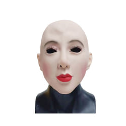 Bald Beautiful Female Mask Realistic Woman Party Full Head Human Face - Women mask