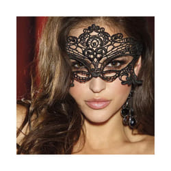 2023 S Women Hollow Mask Sexy Cosplay Lace Masquerade Eye Mask Lingerie - black 1