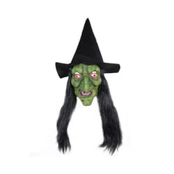 Halloween Horror Old Witch Mask with Hat Cosplay Scary Clown Hag Latex - Old Witch Mask