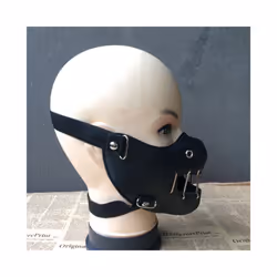 Punk leather mask Hannibal nightclub performance rivet mask personality - pimianju  PU