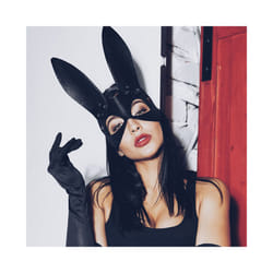 Rabbit Pu Sexy Leather Cosplay Mask Bunny Girl Cosplay Fetish Bdsm Halloween - leather mask