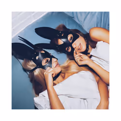 Rabbit Pu Sexy Leather Cosplay Mask Bunny Girl Cosplay Fetish Bdsm Halloween - leather mask