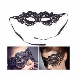 Women Hollow Lace Masquerade Face Mask Sexy Cosplay Prom Party Props Costume - White