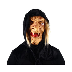 Scary Old Witch Mask Latex With Hair Halloween Fancy Dress Party Adult - mask