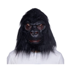 Halloween Gorilla Full Head Mask Latex Black Chimpanzee Lifelike Animal - mask