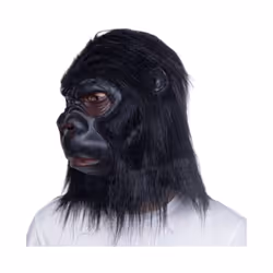 Halloween Gorilla Full Head Mask Latex Black Chimpanzee Lifelike Animal - mask