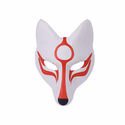 Halloween Leather Fox Half Face Mask Japanese Kabuki Kitsune Masks for - Leather Fox Mask