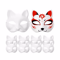 Mask Cat Masquerade Blank Masks White Animal Empty Diy Party Women Cosplay - White