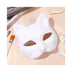 Mask Cat Masquerade Blank Masks White Animal Empty Diy Party Women Cosplay - White